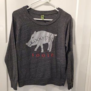 Alternative Earth Women's Small Charcoal Gray Woo Pig Sooie Sweatshirt